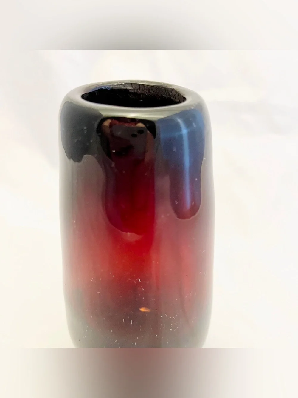 Art Glass Footed Vase, Hand Blown, 6